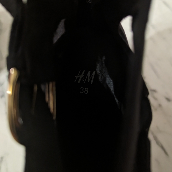 H&M Black Ankle Peep Toe Heels - Picture 2 of 5